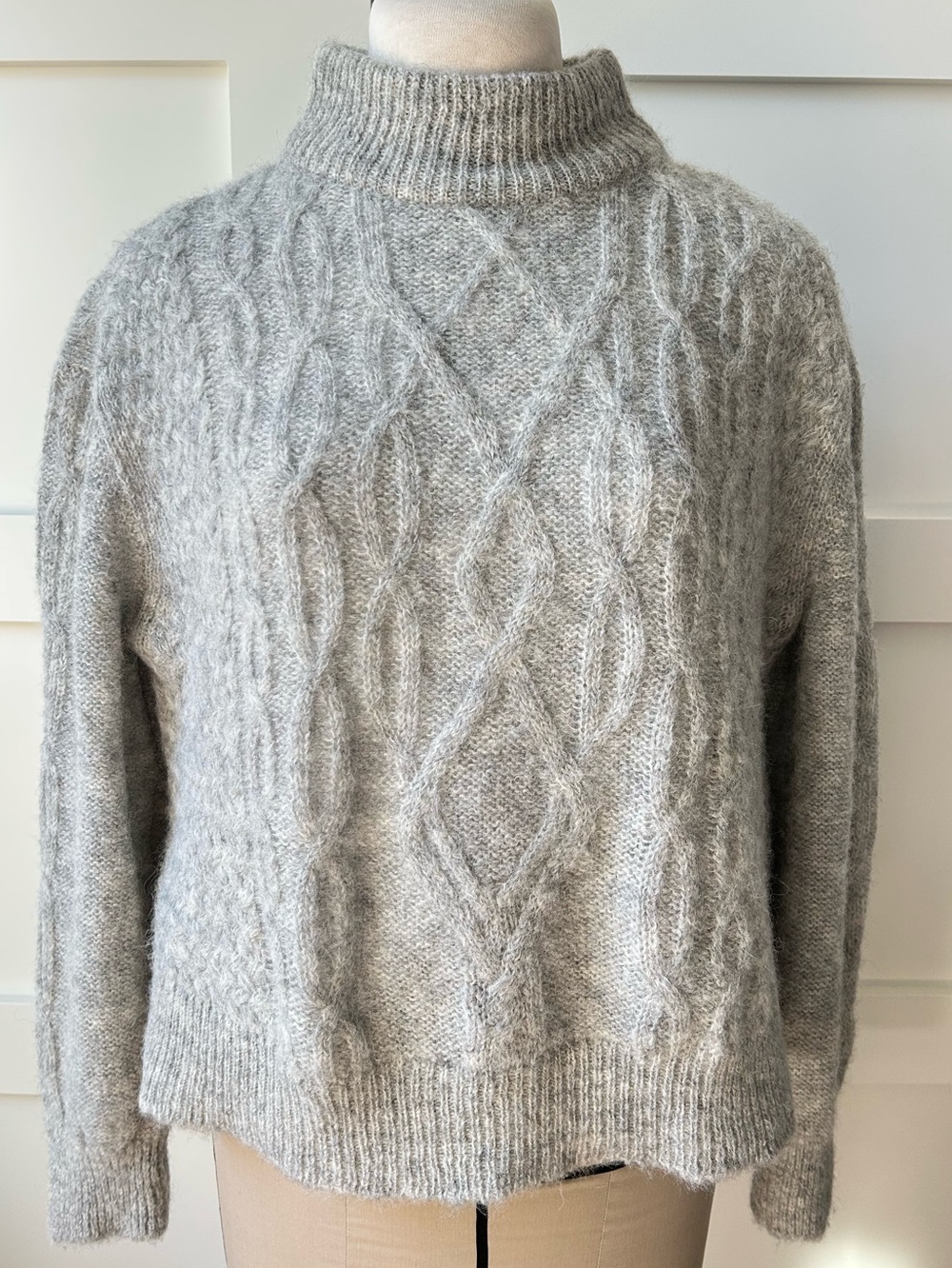 Joie Alpaca Cable Knit Mock Sweater